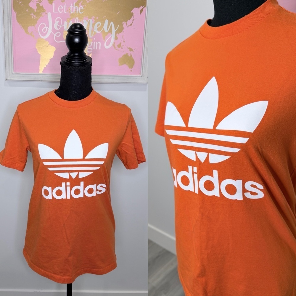 Adidas Orange Logo'd Women's T-Shirt